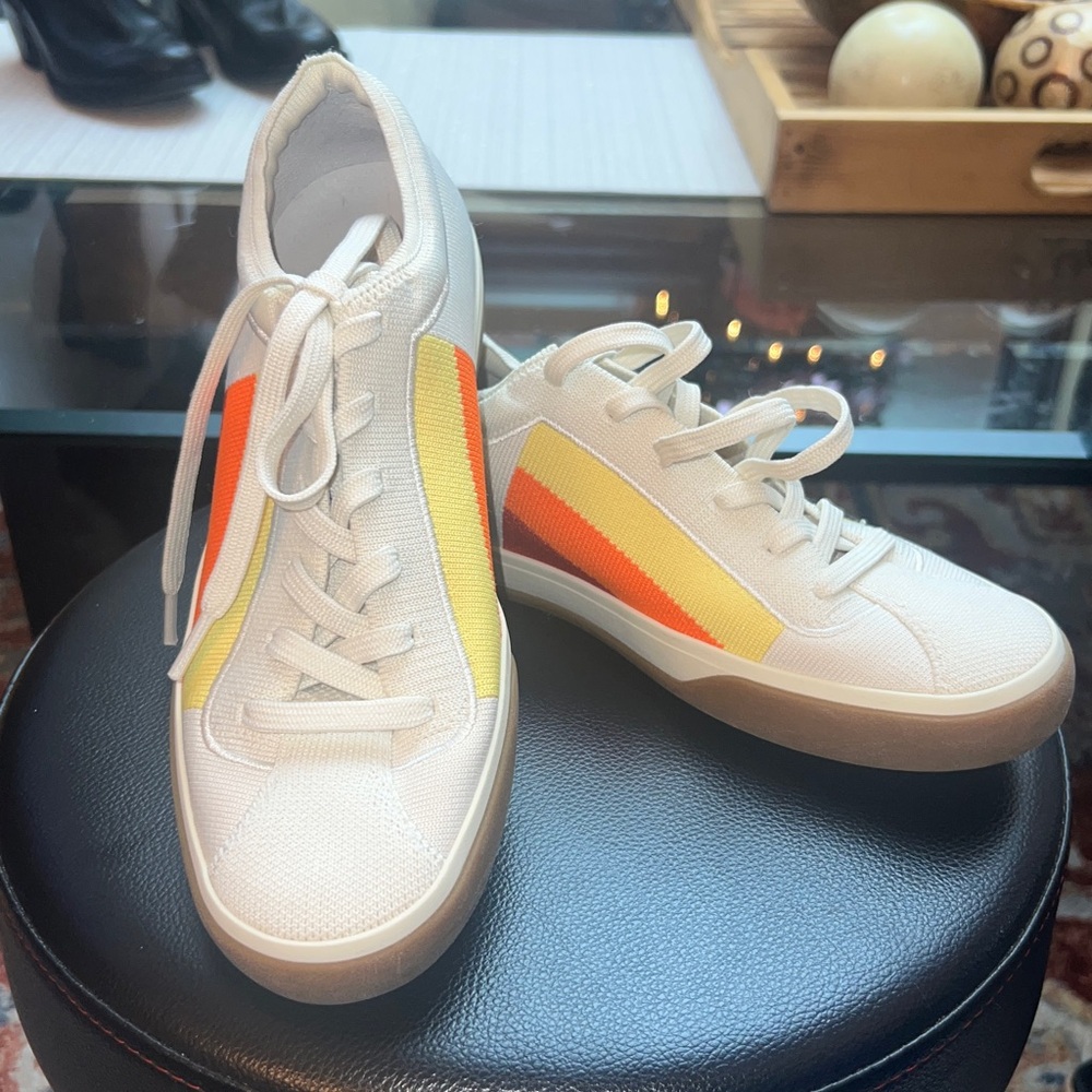 Rothy's White and Yellow Athletic Shoes, size8W,removable insoles
